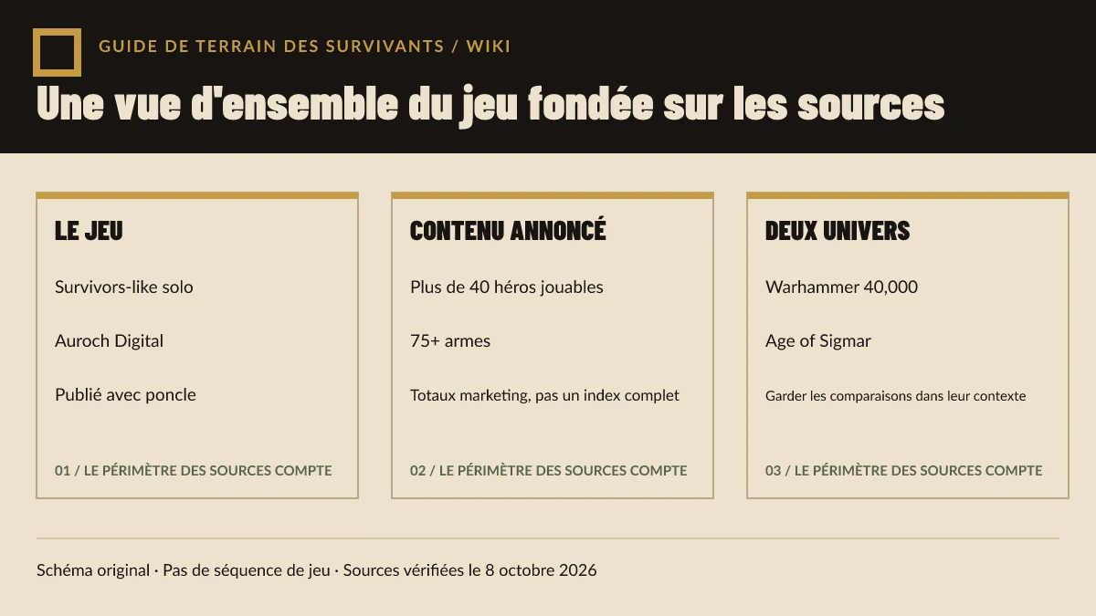 Schéma original résumant la vue d’ensemble sourcée, le périmètre annoncé et le contexte des deux univers.